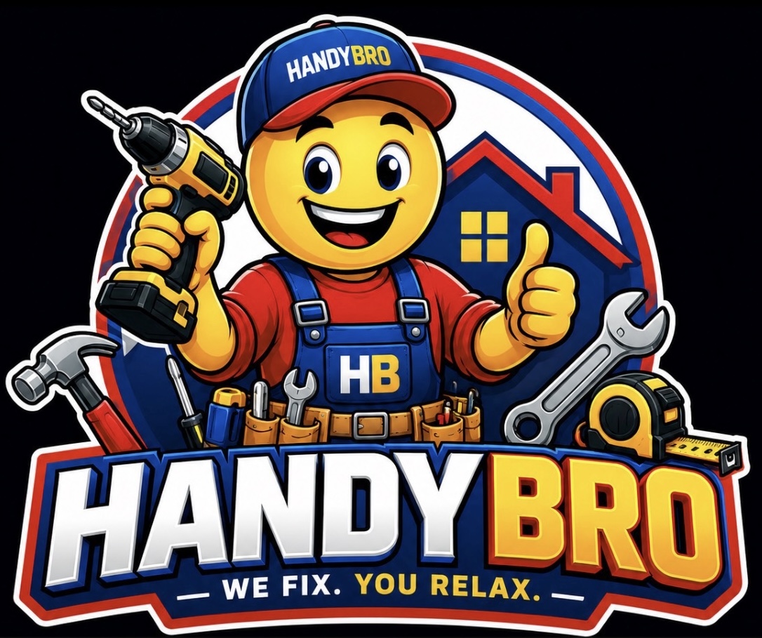 Handy Bro handyman mascot logo
